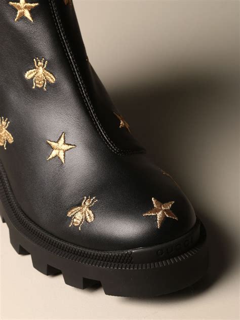 gucci bee slip on shoes|Gucci star and bee boots.